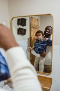 Child brushing teeth