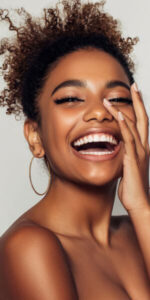 a woman wearing invisalign aligners